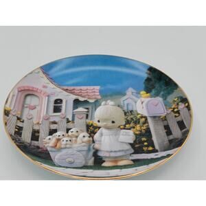 Precious Moments God Loveth A Cheerful Giver Enesco Plate Figurine Hamilton 1993